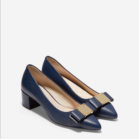Cole Haan | Shoes | Cole Haan Tali Modern Bow Pump Navy New | Poshmark